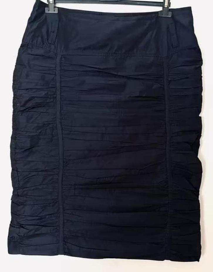 Clementijn blauwe rok maat 46[dm], Kleding | Dames, Rokken, Zo goed als nieuw, Maat 46/48 (XL) of groter, Blauw, Onder de knie