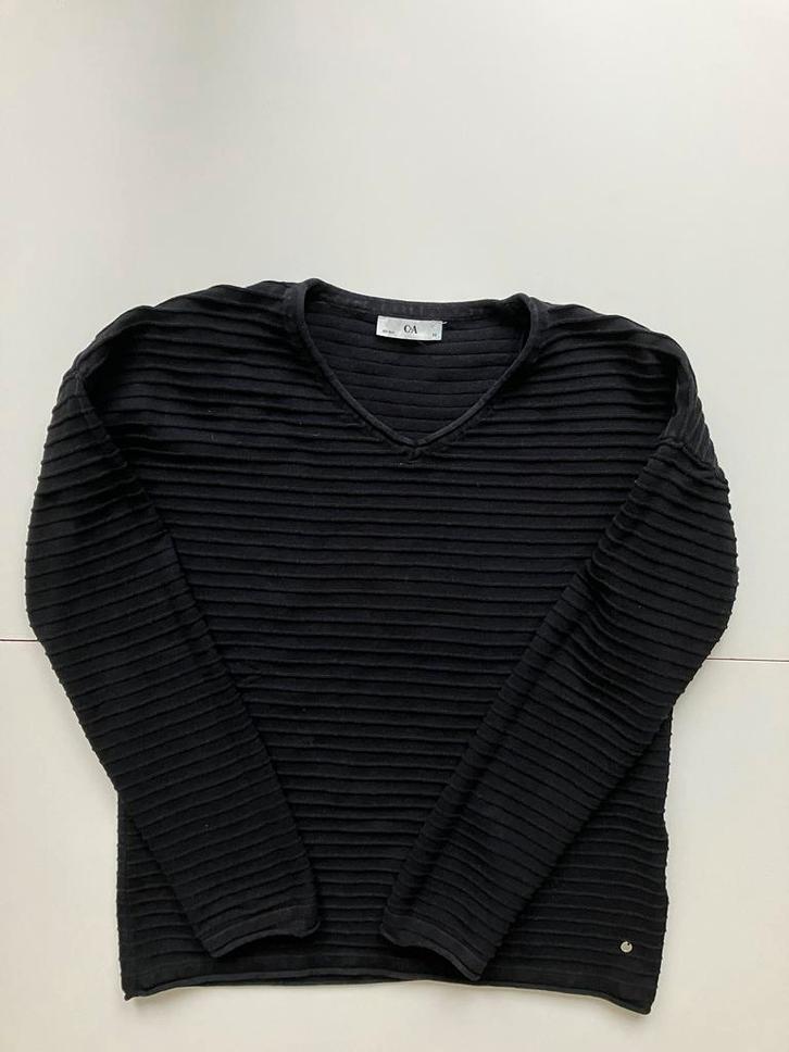 C&A zwart katoenen v-hals trui XS zgan, Kleding | Dames, Truien en Vesten, Zo goed als nieuw, Maat 34 (XS) of kleiner, Zwart, Ophalen of Verzenden