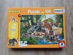 2 Puzzels: Wildlife 100 stukjes en Playmobil 150 stukjes, Ophalen of Verzenden, Meer dan 50 stukjes, Gebruikt, 6 jaar of ouder