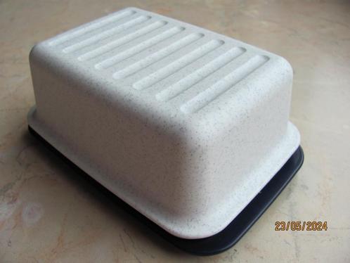 VINTAGE lichtgrijs blauw TUPPERWARE 2-delige BOTERVLOOT IZGS, Huis en Inrichting, Keuken | Tupperware, Gebruikt, Overige typen