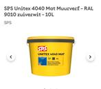 SPS Unitex 4040 Muurverf - RAL 9016 - 9L, Doe-het-zelf en Verbouw, Verf, Beits en Lak, Ophalen, 5 tot 10 liter, Wit, Verf