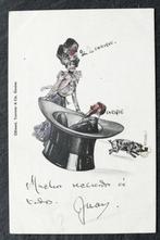Man in de hoed, vrouw ernaast en varken rent weg, 1901, Gelopen, Overige thema's, Voor 1920, Verzenden