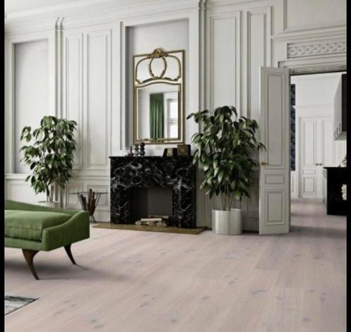 EIKEN VLOER, MULTIPLANK GEOLIED WIT, 190MM BREED, Huis en Inrichting, Stoffering | Vloerbedekking, Nieuw, Parket, Wit, Ophalen of Verzenden