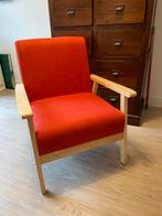 Nieuwe moderne stoel oranje/licht hout, Nieuw, Eén, Hout, Ophalen