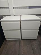 Ikea Malm Nachtkastjes - 2 Lades, Gebruikt, Minder dan 45 cm, Ophalen of Verzenden, Minder dan 55 cm