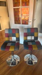 Patchwork Barkruk - In Hoogte Verstelbaar, Huis en Inrichting, Barkrukken, Ophalen, In hoogte verstelbaar, 60 tot 90 cm, Zo goed als nieuw