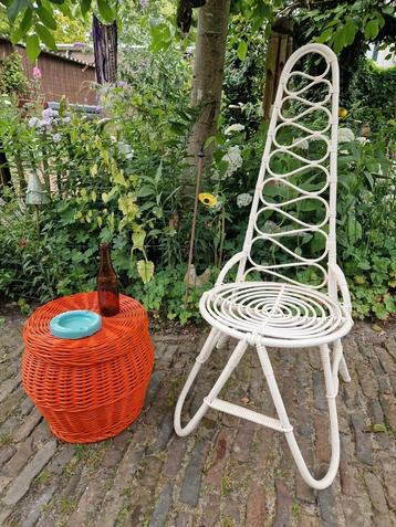Prachtig rotan rieten stoel design jaren 50 60 70.  beschikbaar voor biedingen