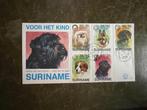 postzegels suriname FDC met honden, Ophalen of Verzenden, Gestempeld