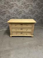 nr.8706 Antiek grenen commode met 3 lades, Minder dan 90 cm, Info@antiekgroothandel.com, Gebruikt, 50 tot 70 cm