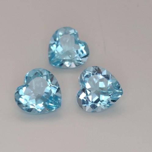 Blauwe Topaas Hartjes 6.34 karaat - Edelstenen, Sieraden, Tassen en Uiterlijk, Edelstenen, Nieuw, Ophalen of Verzenden