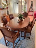 Eethoek met 6 stoelen te koop, Ophalen, Gebruikt, 100 tot 150 cm, Eikenhout