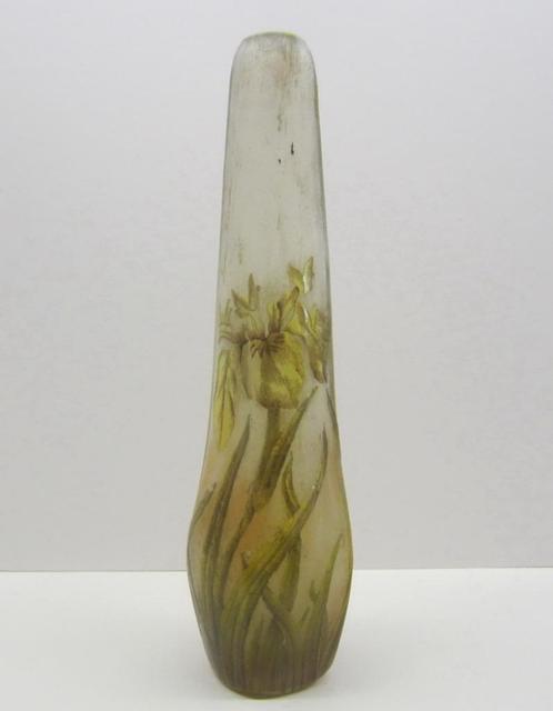 Antiek cameo glazen Daum Nancy narcissen ca 1910, Antiek en Kunst, Antiek | Glas en Kristal, Verzenden
