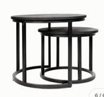 Set van 2 Zwarte Bijzettafels, Ophalen, Minder dan 45 cm, Minder dan 55 cm, Gebruikt