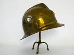 Antieke messing Bulgaarse brandweerhelm helm van ca. 1930, Antiek en Kunst, Ophalen of Verzenden