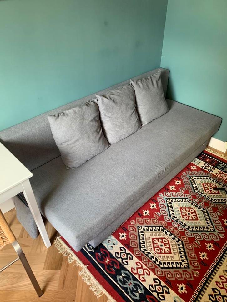 ÄLVDALEN 3-seat sofa-bed, Knisa grey-beige, Huis en Inrichting, Slaapkamer | Slaapbanken, Gebruikt, Overige maten, Tweepersoons