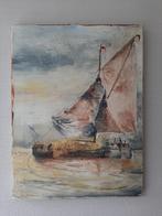 Schilderij zeegezicht met schip, Antiek en Kunst, Kunst | Schilderijen | Klassiek, Ophalen of Verzenden