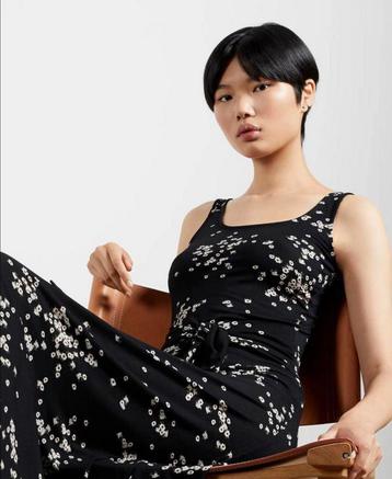 Ted Baker elegante kuitlange jurk zwart/witte bloemetjes 38 beschikbaar voor biedingen