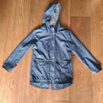 Gevoerde regenjas, blauw met roze drukknopen maat 140, Ophalen of Verzenden, Gebruikt, Regenjas, Kinderen