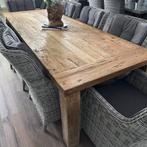 Luxe Tuinset – Massieve tafel 260 cm + 8 wicker stoelen, Gebruikt, Verzenden, ., .
