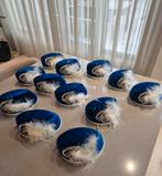 12x Carnavalshoedjes - Blauw met veren, Kleding | Dames, Carnavalskleding en Feestkleding, Ophalen of Verzenden, Zo goed als nieuw