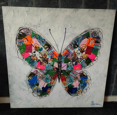 Schilderij vlinder, Antiek en Kunst, Kunst | Schilderijen | Modern, Ophalen
