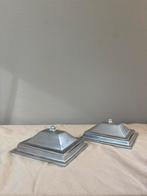 Vintage set art deco metalen botervloot zilverkleurig l15cm, Overige materialen, Overige typen, Ophalen of Verzenden, Zo goed als nieuw