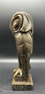 Art deco stijl uil van gietijzer.