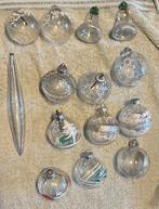 Oude doorzichtige glazen GDR kerstballen, Diversen, Kerst, Zo goed als nieuw, Ophalen