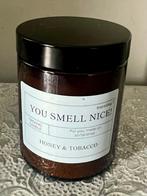 Decoratieve Kaars 'You smell nice' - Honey & Tobacco Geur i, Overige materialen, Crème, Nieuw, Ophalen of Verzenden