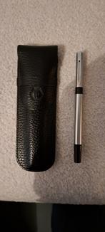 Waterman pen met originele leren Waterman hoes., Gebruikt, Met doosje, Ophalen of Verzenden, Vulpen