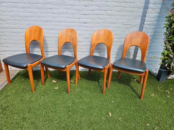 Niels Koefoeds eetkamerstoelen Hornslet 4 st teak vintage de beschikbaar voor biedingen