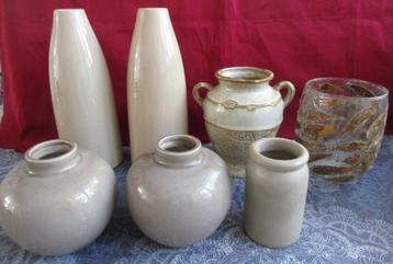 7 vazen beige / bruin tinten - div maten en soorten voor 5,- beschikbaar voor biedingen