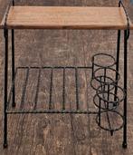Vintage smeedijzeren bijzettafel met drankrekje, Huis en Inrichting, Woonaccessoires | Wijnrekken, Ophalen of Verzenden, Zo goed als nieuw