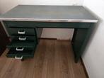Vintage groen metalen bureau, Ophalen of Verzenden, Gebruikt, Bureau