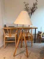 Stijlvolle staande lamp met crème kap, Ophalen, Gebruikt, Stof, 75 cm of meer