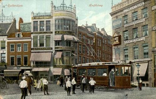 Rotterdam - Hoofdsteeg - Tram, Verzamelen, Ansichtkaarten | Nederland, Gelopen, Zuid-Holland, 1920 tot 1940, Ophalen of Verzenden