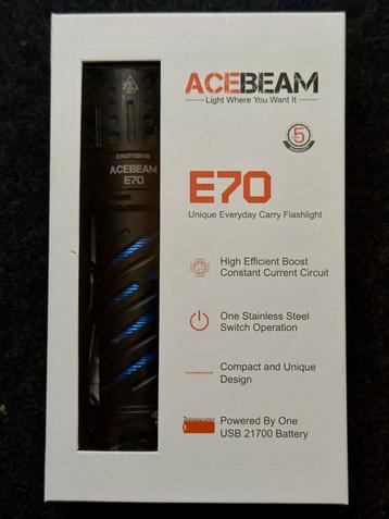 Acebeam E70 Zaklamp - Zo goed als nieuw beschikbaar voor biedingen