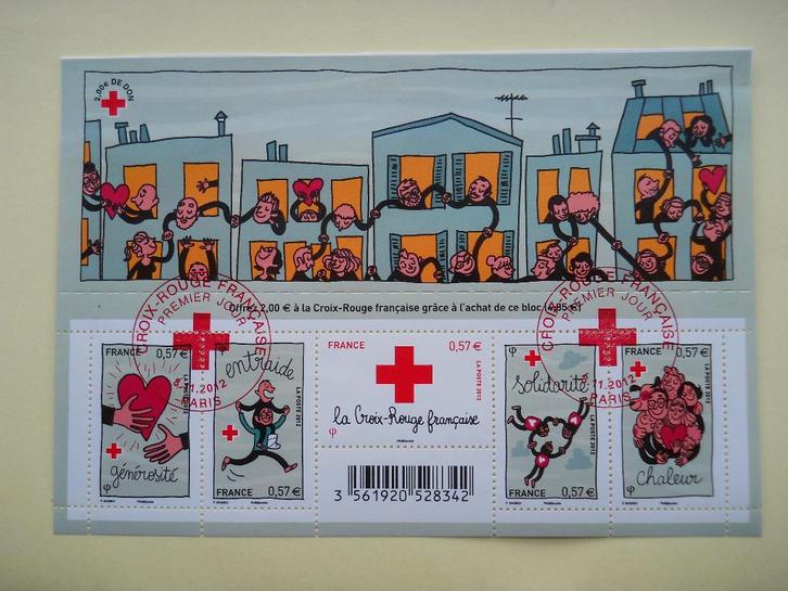 Frankrijk 2012 Feuillet Solidarite Croix Rouge YvF4699 gest., Postzegels en Munten, Postzegels | Europa | Frankrijk, Gestempeld