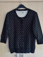 Peter Hahn 25% Zijde polkadot stippen vest M 38 Zwart Wit, Kleding | Dames, Truien en Vesten, Maat 38/40 (M), Verzenden, Zwart