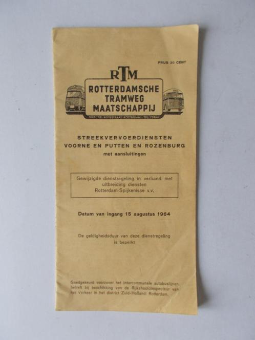 R.T.M.- ROTTERDAMSCHE TRAMWEG MIJ - 15 AUGUSTUS 1964, Verzamelen, Spoorwegen en Tramwegen, Ophalen of Verzenden