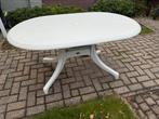 Witte tuintafel, Tuin en Terras, Tuintafels, Ophalen, Gebruikt, Ovaal, Kunststof