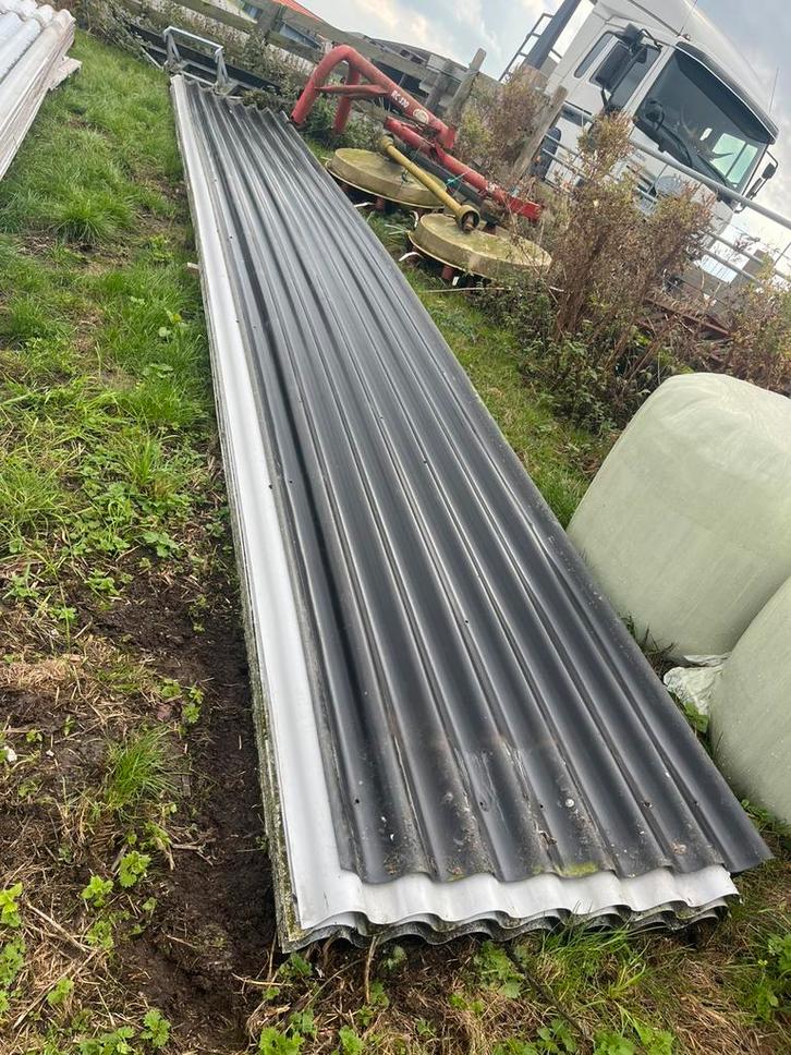 Dakplaten golfplaten, Doe-het-zelf en Verbouw, Dakpannen en Dakbedekking, Gebruikt, Golfplaat, Kunststof, Zwart, 15 m² of meer