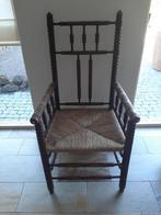 Antieke Kasteelstoel met rieten zitting, Antiek en Kunst, Antiek | Meubels | Stoelen en Banken, Ophalen