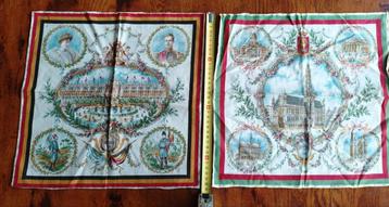2x souvenir zakdoek Brussel 1916  beschikbaar voor biedingen