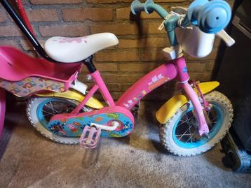 Pappa Pig Meisjesfiets 12 inch + Stang + zijwieltjes beschikbaar voor biedingen
