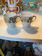 2 koffiemokjes vic’s viooltjes, Ophalen of Verzenden, Gebruikt, Overige stijlen, Kop(pen) en/of Schotel(s)