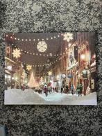 Leuk canvas schilderij kerst met verlichting, Diversen, Ophalen of Verzenden, Zo goed als nieuw