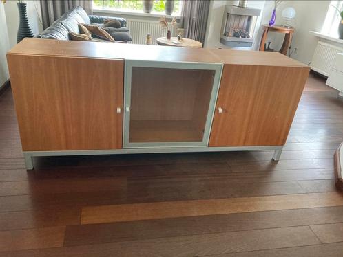 Dressoir massief kersenhout met vitrine 1.98x46x82, Huis en Inrichting, Kasten | Dressoirs, Zo goed als nieuw, 150 tot 200 cm