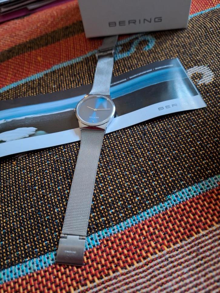 Stijlvol Bering horloge met stalen band, Sieraden, Tassen en Uiterlijk, Horloges | Heren, Zo goed als nieuw, Polshorloge, Overige merken