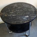 Stalenbuis  tafel met linoleum blad 30er / 50er jaren, Huis en Inrichting, Ophalen, Rond, 60 cm of meer